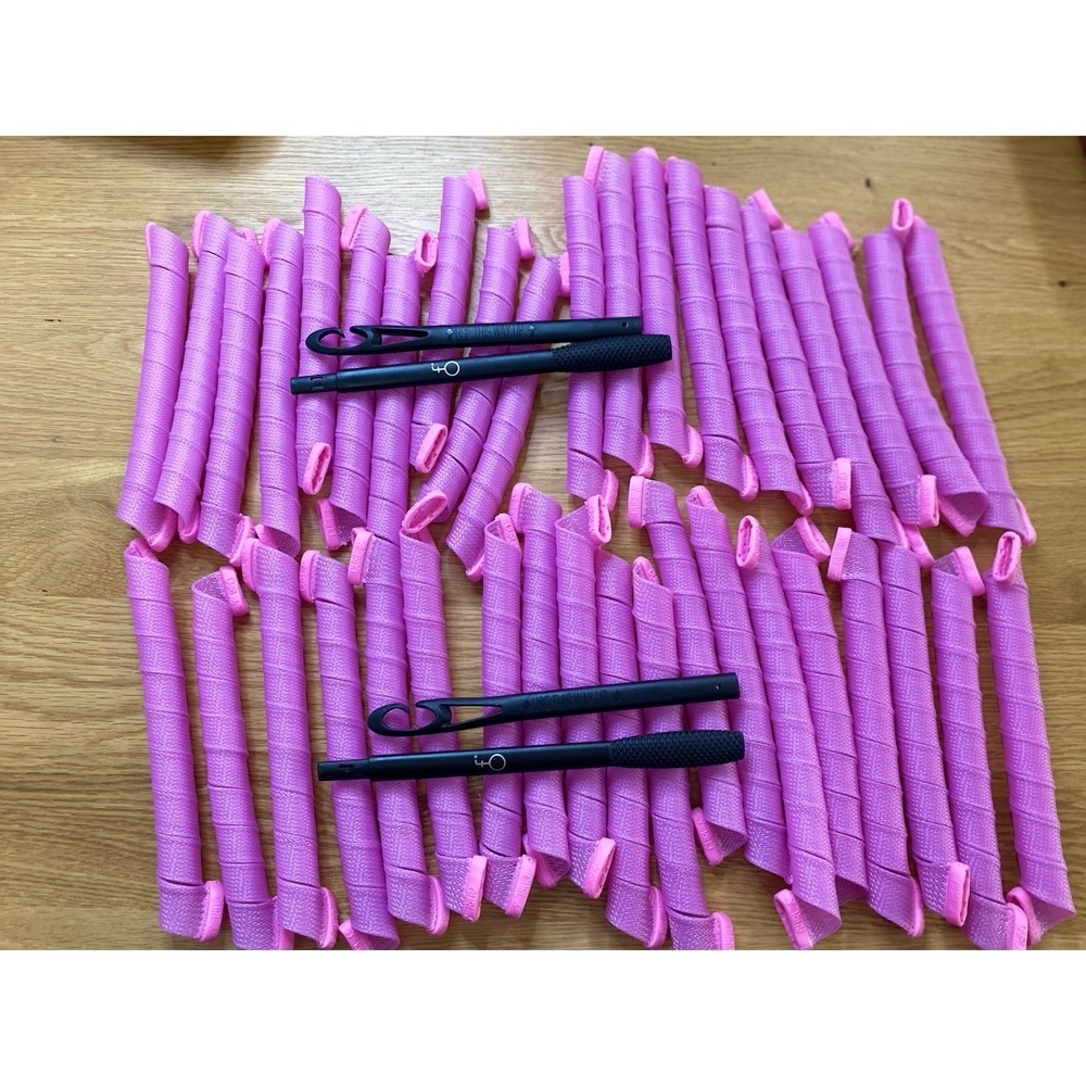 Curl Forming No Heat For Long Hair Spiral‎ Curl Kit &Hook 39 Curlers 2 Hooks